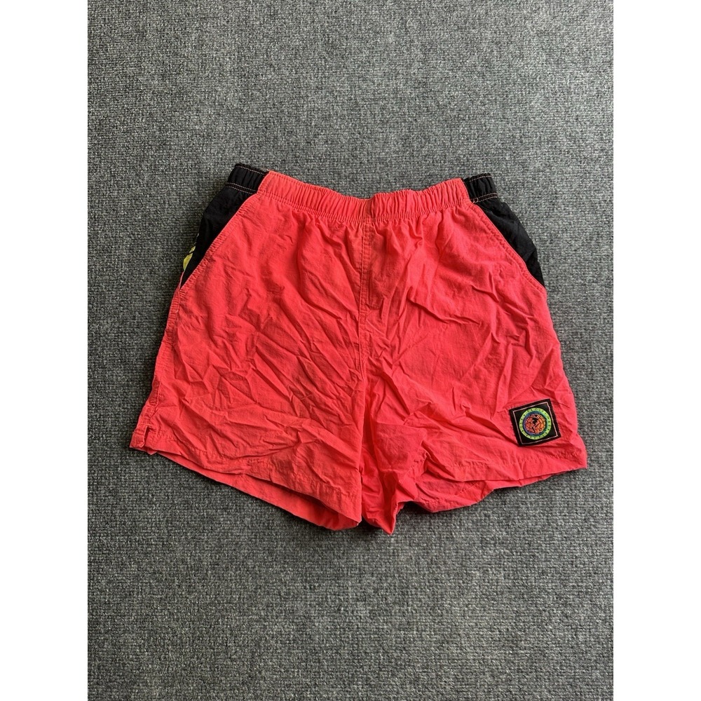 Mens Vintage OP Ocean Pacific Neon Spell Out Swim Trunks 80s 90s, Size M